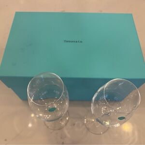 Tiffany & Co. Crystal Wine Glass Pair- NWT